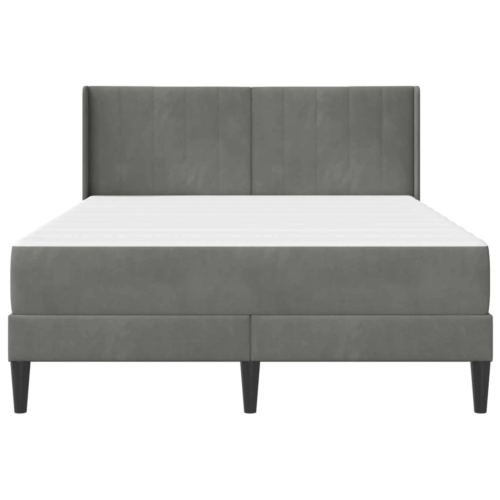 Struttura letto con materasso-Giroletto Grigio Scuro 120 x 190 cm Velluto 445147