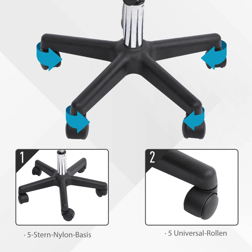 Sgabello regolabile con schienale ¨C Minimal ¨C Nero 72-84 cm