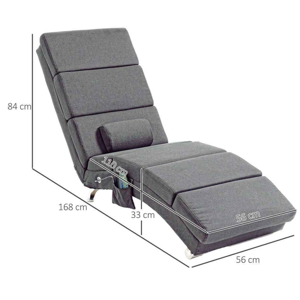 Poltrona Massaggiante Elettrica Riscaldamento Telecomando ¨C Minimal ¨C Grigio