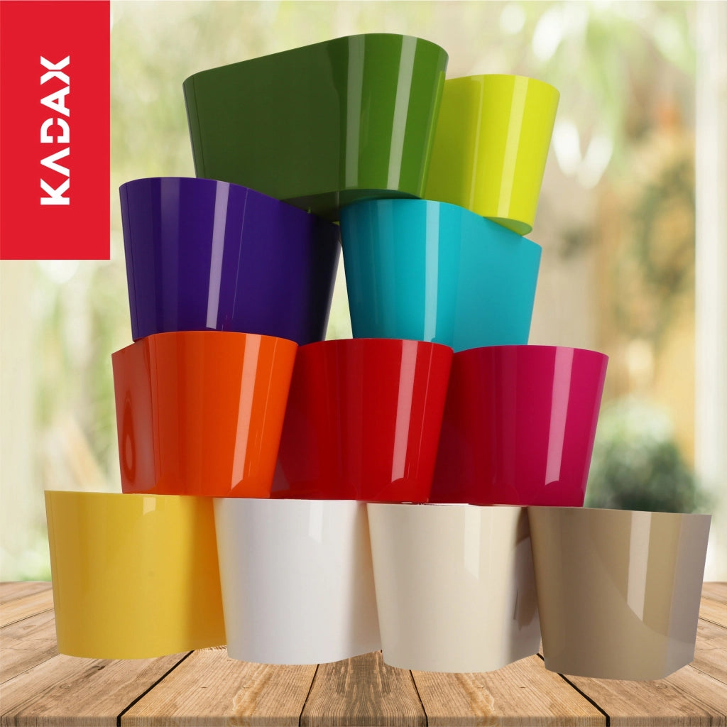 Vaso da fiori KADAX, vaso per fiori, coperchio in plastica, 27 cm, supporto per fiori, balcone, bianco