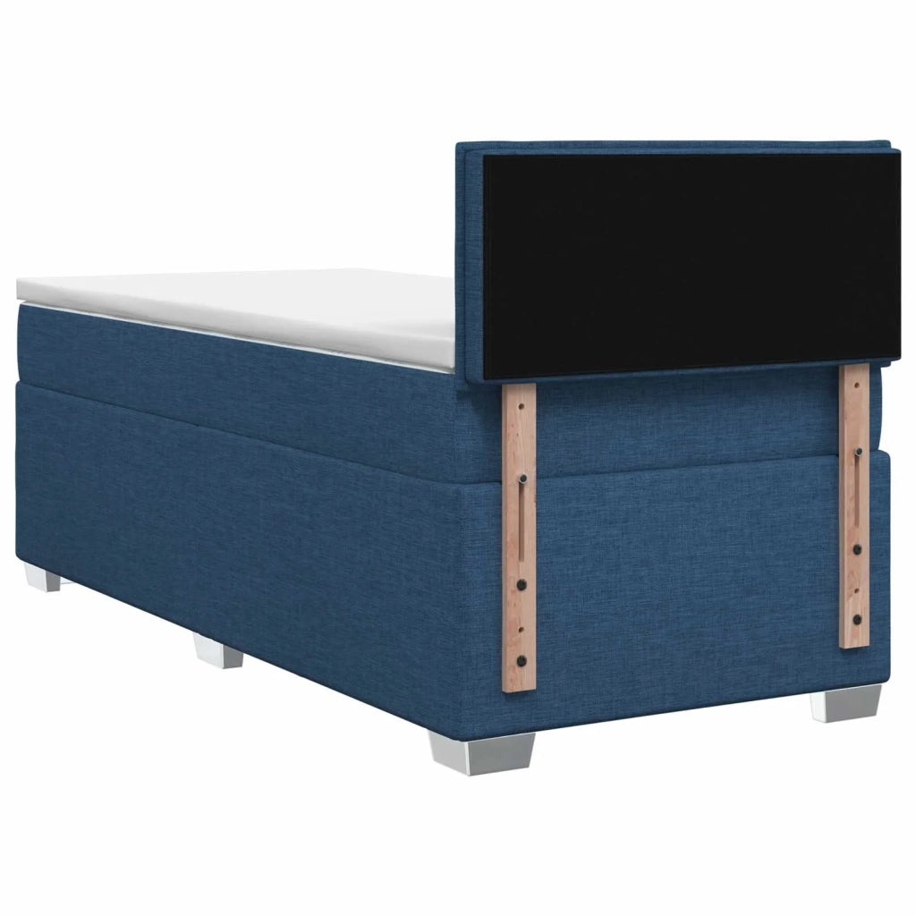 Letto con Box Spring, Materasso e LED Blu 90 x 190 cm Tessuto 3451846