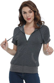 Sweatshirt Casual Donna Corta con Tasche in Stile Moderno