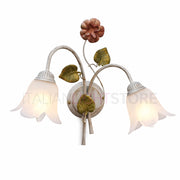 SPRING Applique a 2 Luci in Ferro Decorato Stile Floreale
