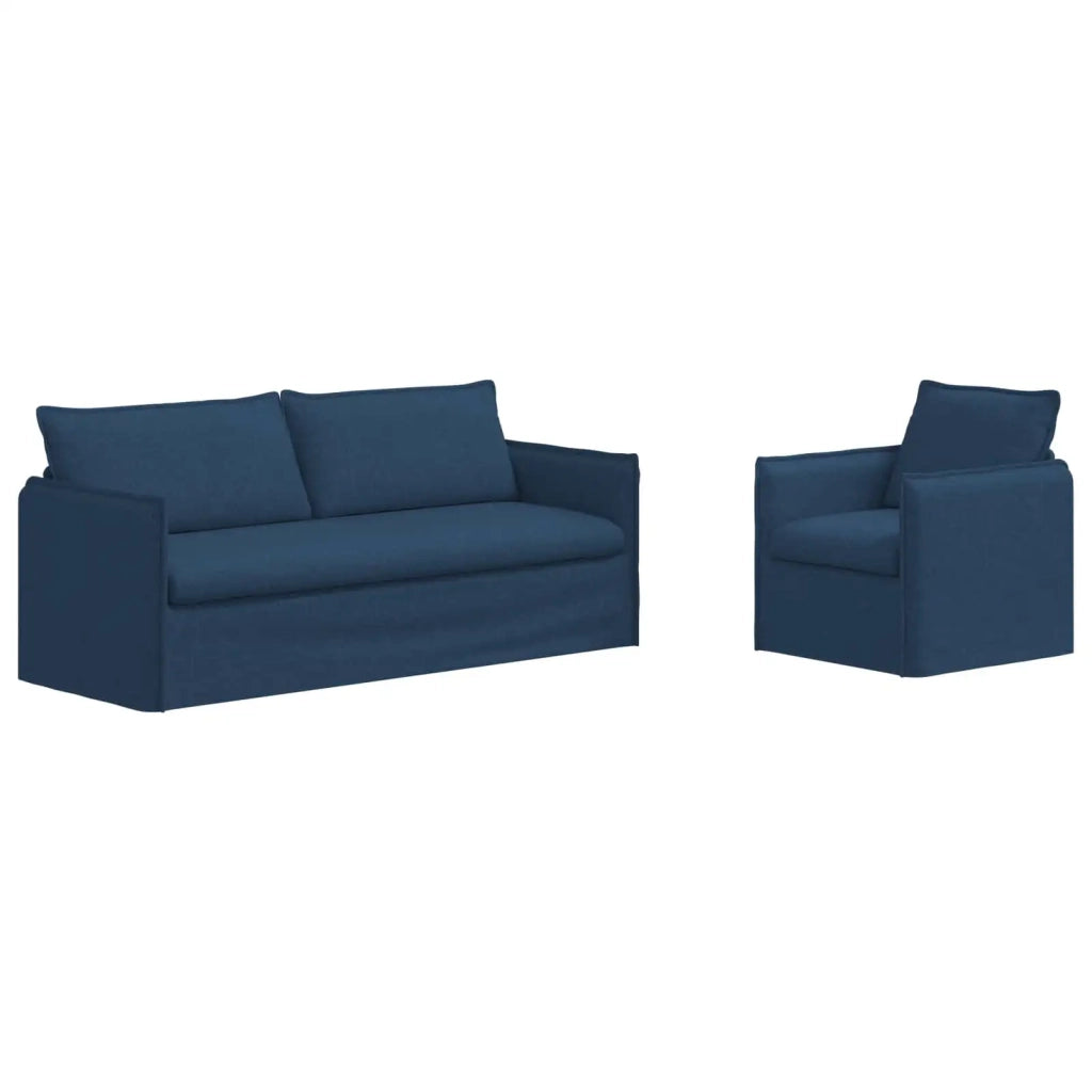 Set di divani 2 pcs Blu 196 x 82 x 85 cm Tessuto 3407617