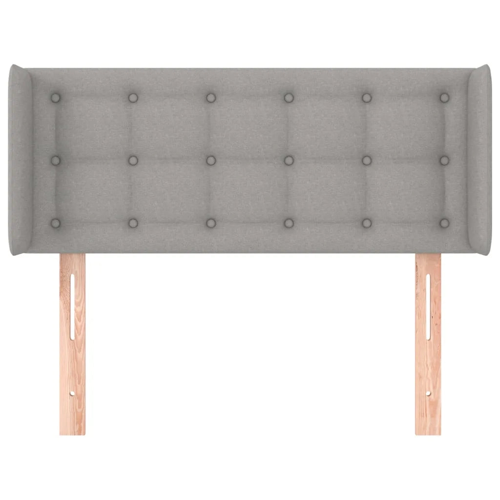 Testiera ad Orecchio-Testata con Orecchie Grigio Chiaro 103x16x78/88 cm in Tessuto 689086