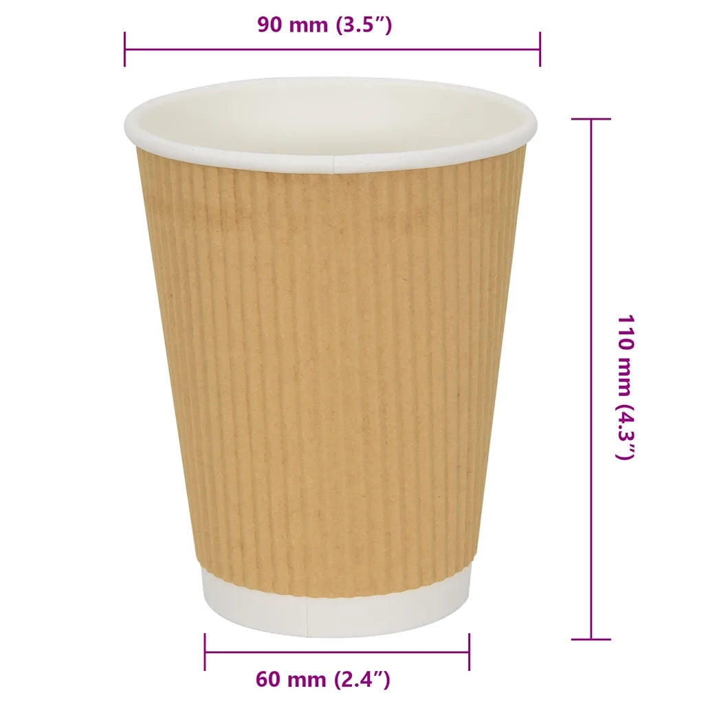 Bicchieri da Caffè in Carta 500 pz 12oz 300ml Marrone 4102800