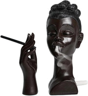 Supporto per candela unico Capo della donna nera - Supporto per candela - Decorazione salotto - Arte - Materiali di alta qualità - Design realistico