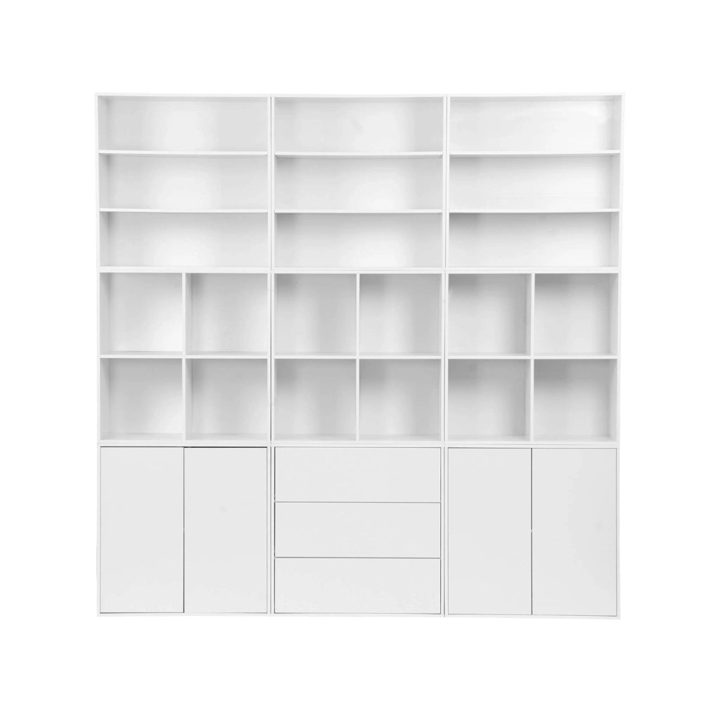 Libreria modulare in legno con 4 scomparti, bianco
