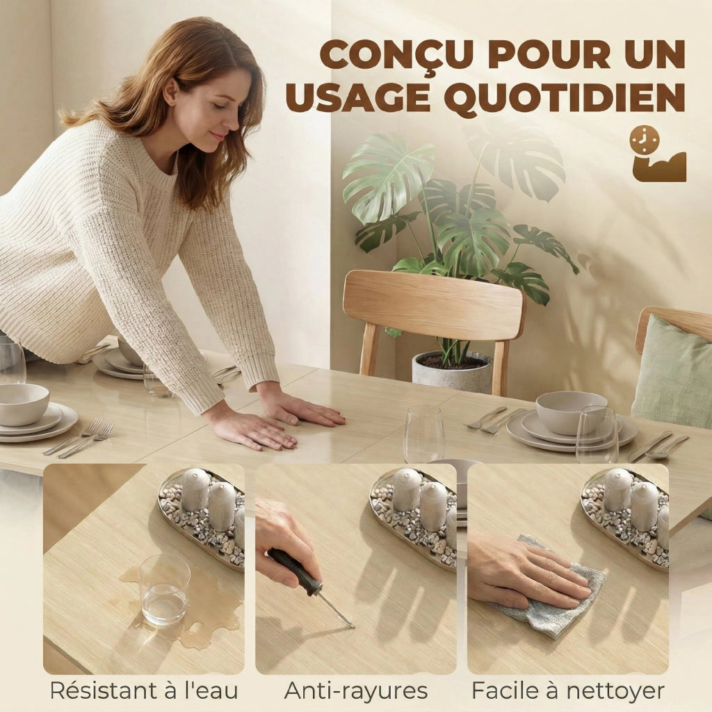 Tavolo da pranzo pieghevole allungabile per 6 persone ¨C Minimal ¨C Bianco