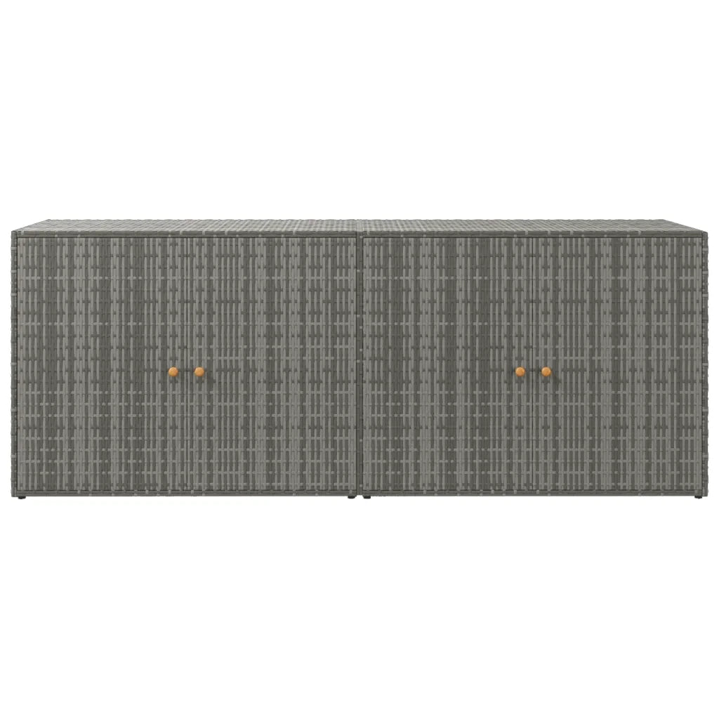 Mobile Portaoggetti da Giardino Grigio 198x55,5x80cm Polyrattan 319871