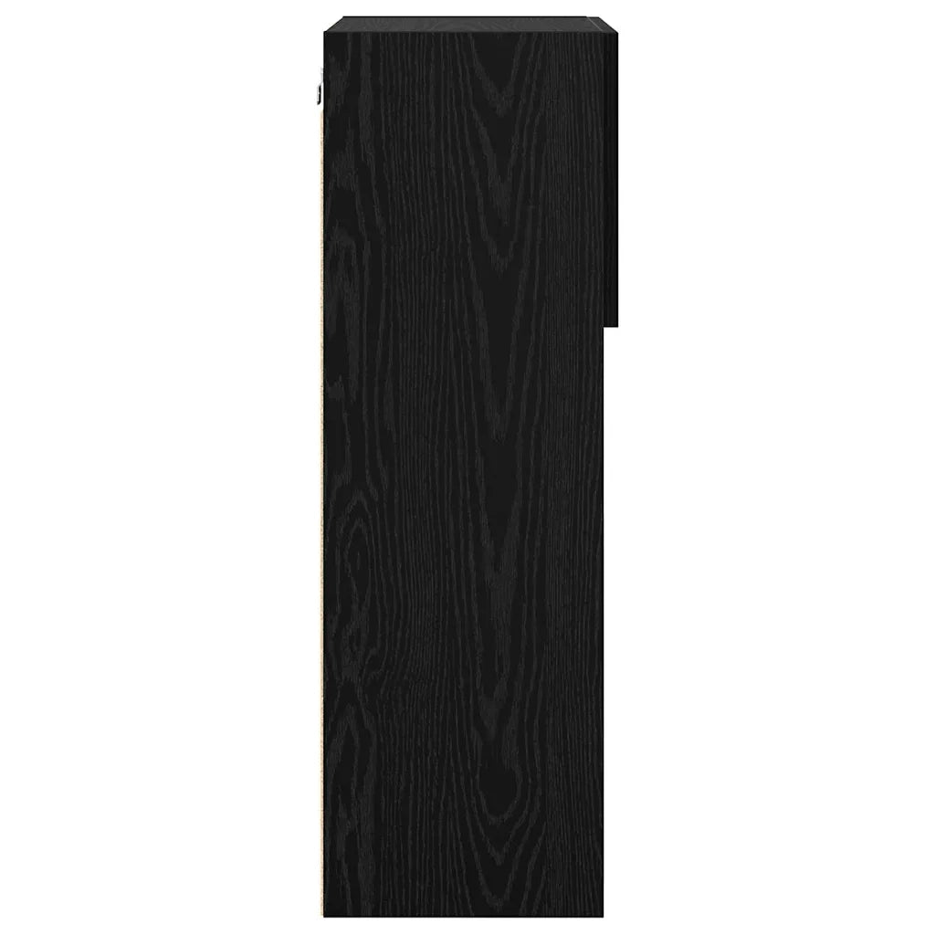Mobile TV da Parete con LED Rovere Nero 40,5 x 30 x 90 cm 882958