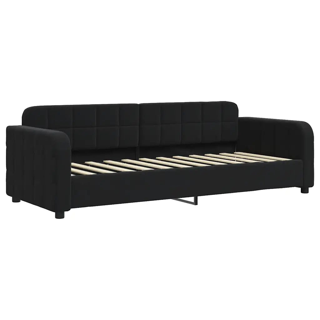 Divano letto | Sof¨¤ letto | Letto singolo con Materasso Nero 80x200 cm in Velluto