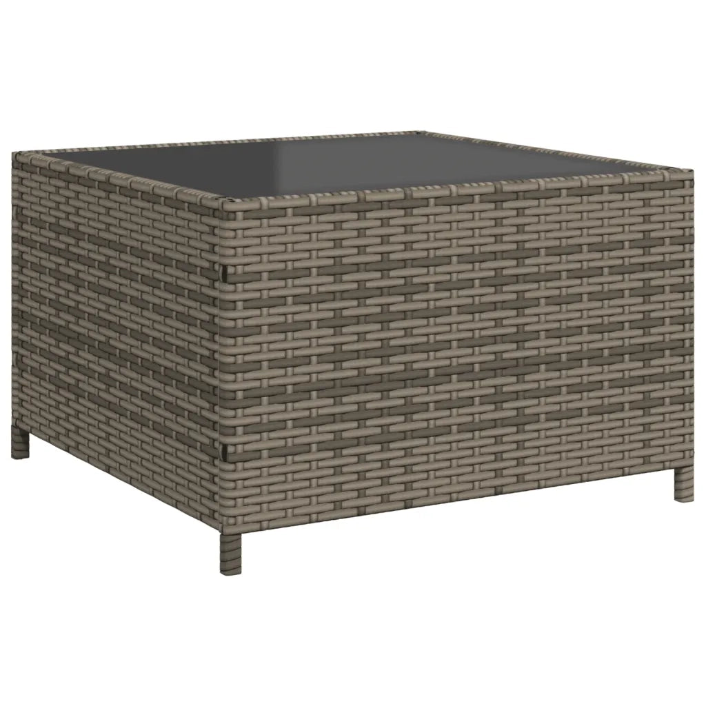 Divano da giardino con Tavolino e cuscini a forma di L in Polyrattan Grigio 369046