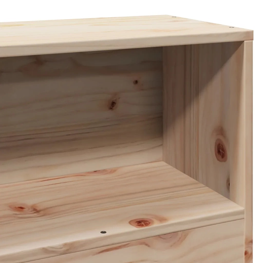 Testiera con Ripiani 75 cm in Legno Massello di Pino