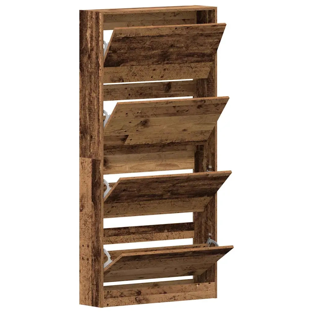 Mobile per scarpe con porta-Scarpiera Legno vecchio 80 x 21 x 163,5 cm