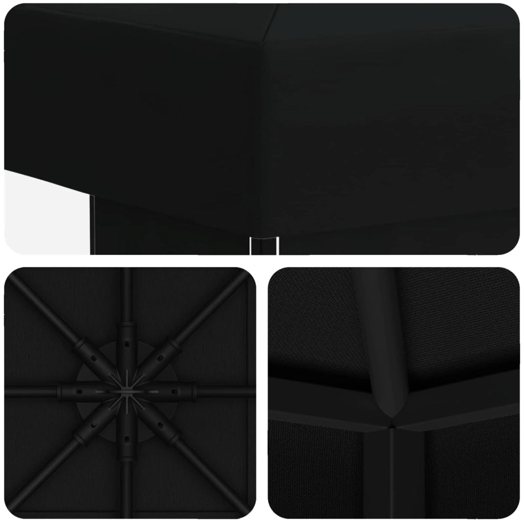 Gazebo 3 x 3 m Nero Poliestere e Acciaio 190 900358