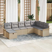 Set Divano da Giardino con cuscino 8 pcs Beige Poly Rattan 3360261