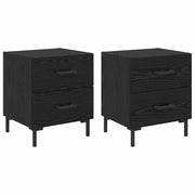 Set di 2 Comodini | Armadio da Notte | Mobiletto da notte Rovere Nero 40 x 35 x 47,5 cm