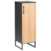 Mobile da bagno moderno con ripiani in legno di bambù acciaio e MDF 3 ripiani nero e marrone chiaro