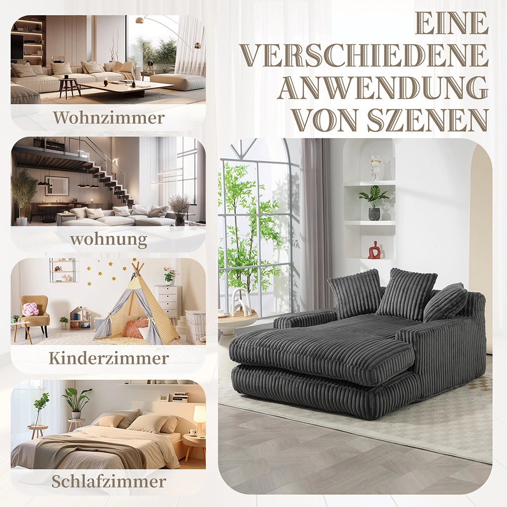 Cloud couch - Xylo - Velluto coste 3 cuscini grigio scuro