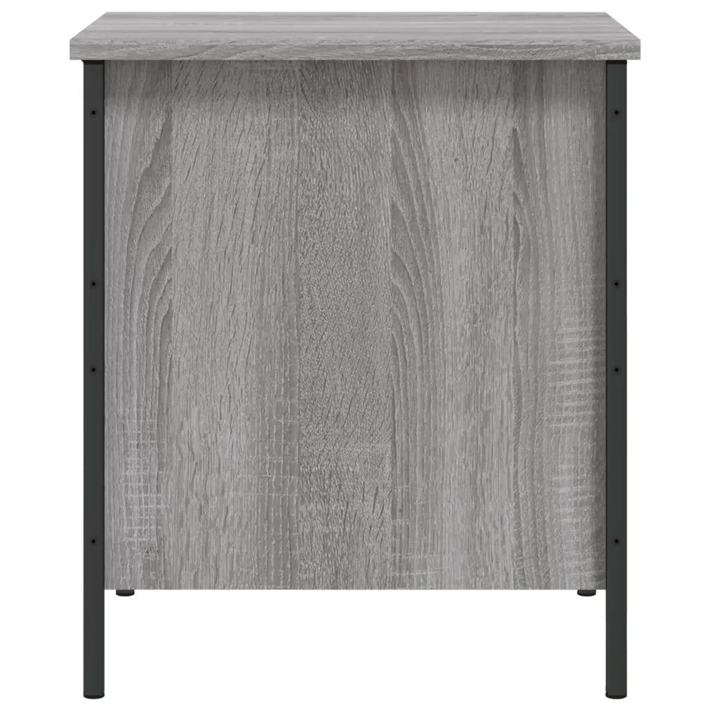 Panca Portaoggetti-Sgabello-Panca con Contenitore Grigio Sonoma 40x42,5x50cm Legno Multistrato