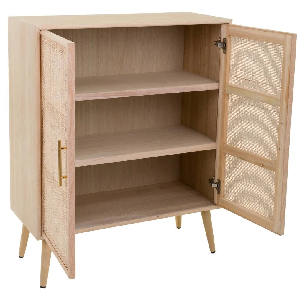Credenza in MDF e rete, marrone, 80x37x101 cm