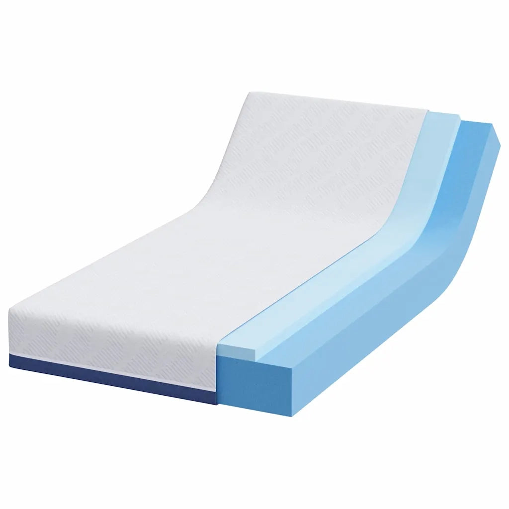 Materasso Bianco e Blu 90 x 200 cm Tessuto Jacquard 4106338