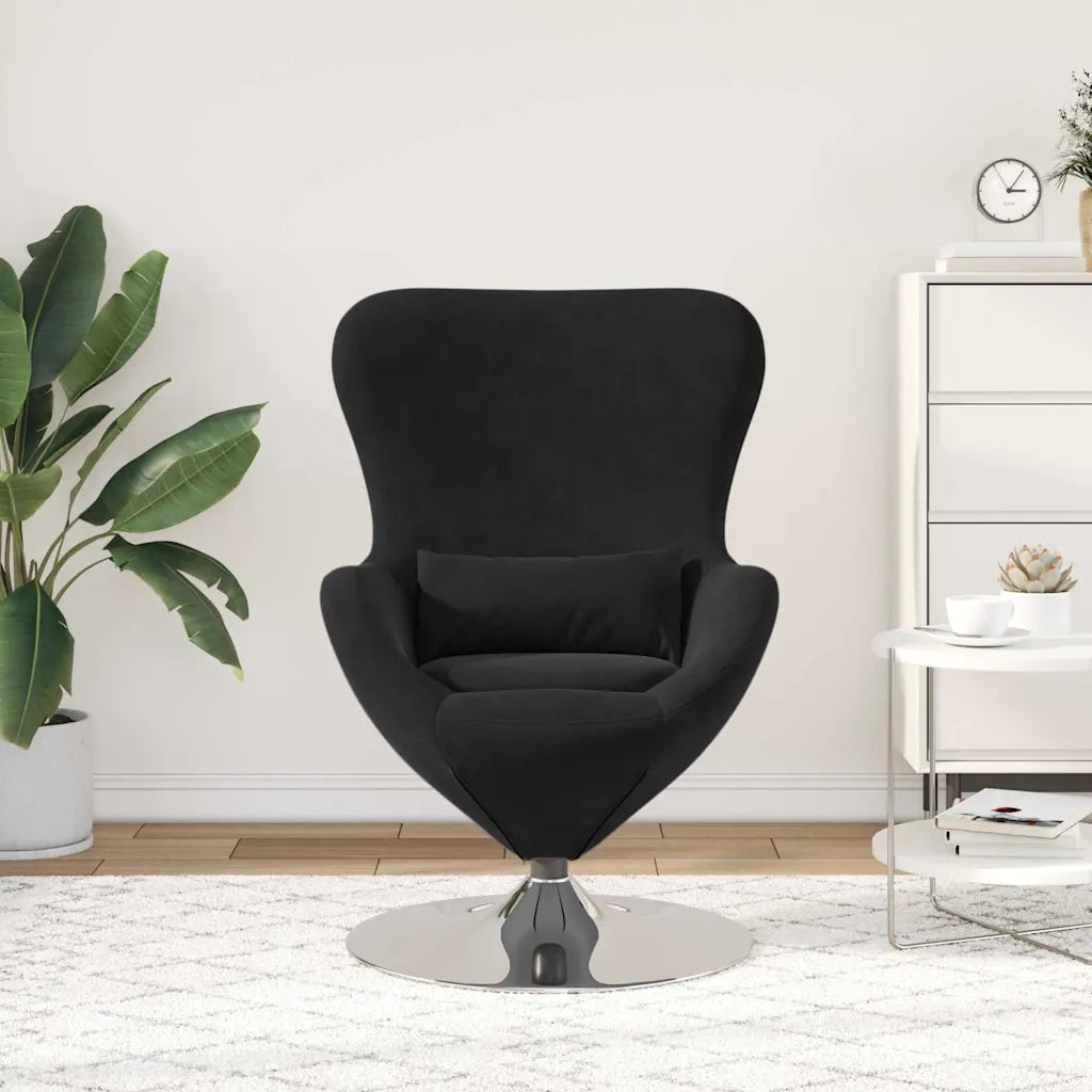 Poltrona | Sedia Relax uovo Nero Velluto