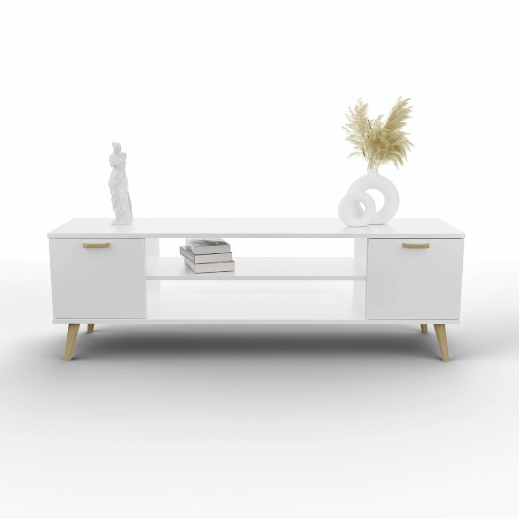 Mobile porta TV Focus in stile scandinavo bianco 155 cm