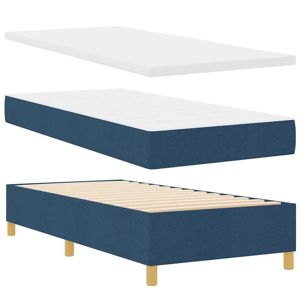 Letto a molle con materasso Blu 90 x 200 cm Tessuto 3343151