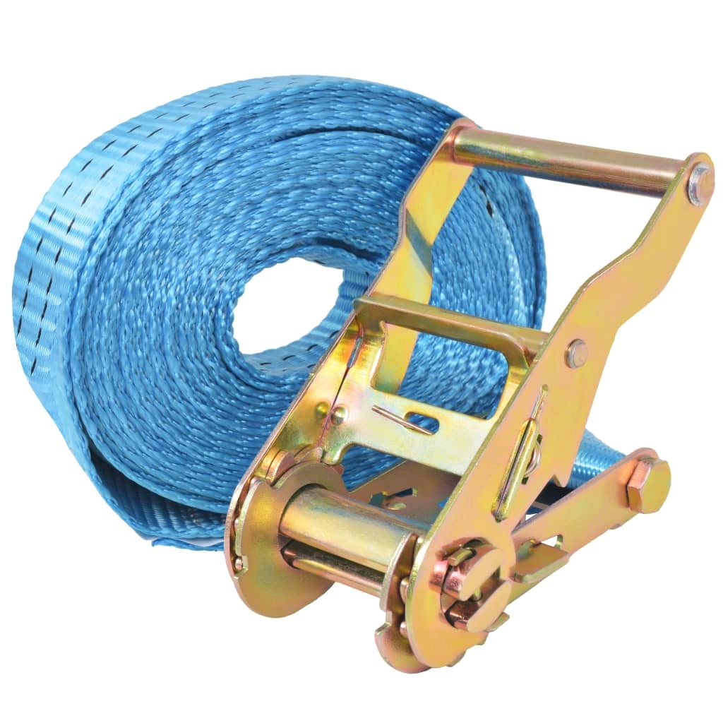 Confezione da 10 cinghie di fissaggio a cricchetto 10 pezzi 2 tonnellate 6 m x 38 mm blu 02_0003538