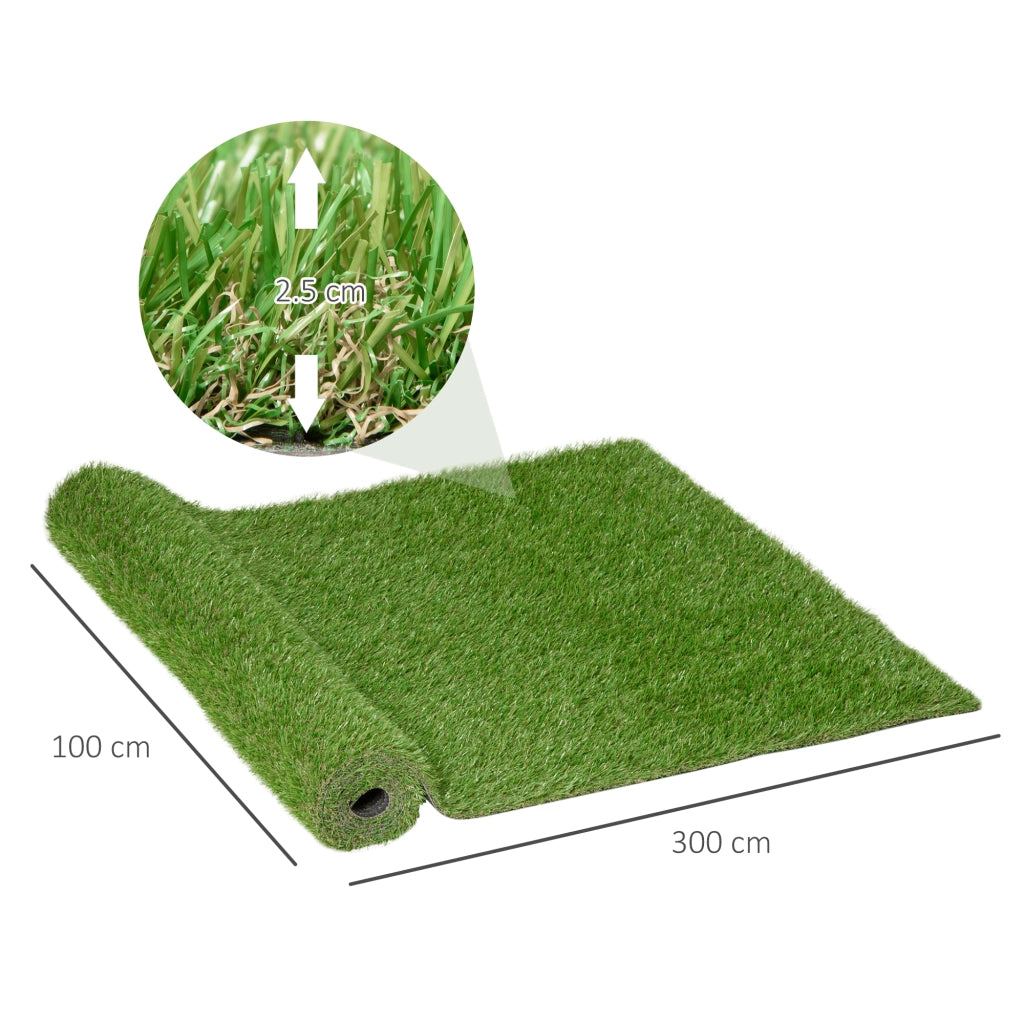 Prato Sintetico Artificiale ¨C Xylo ¨C 3x1 m, Erba Alta 2,5 cm, Verde