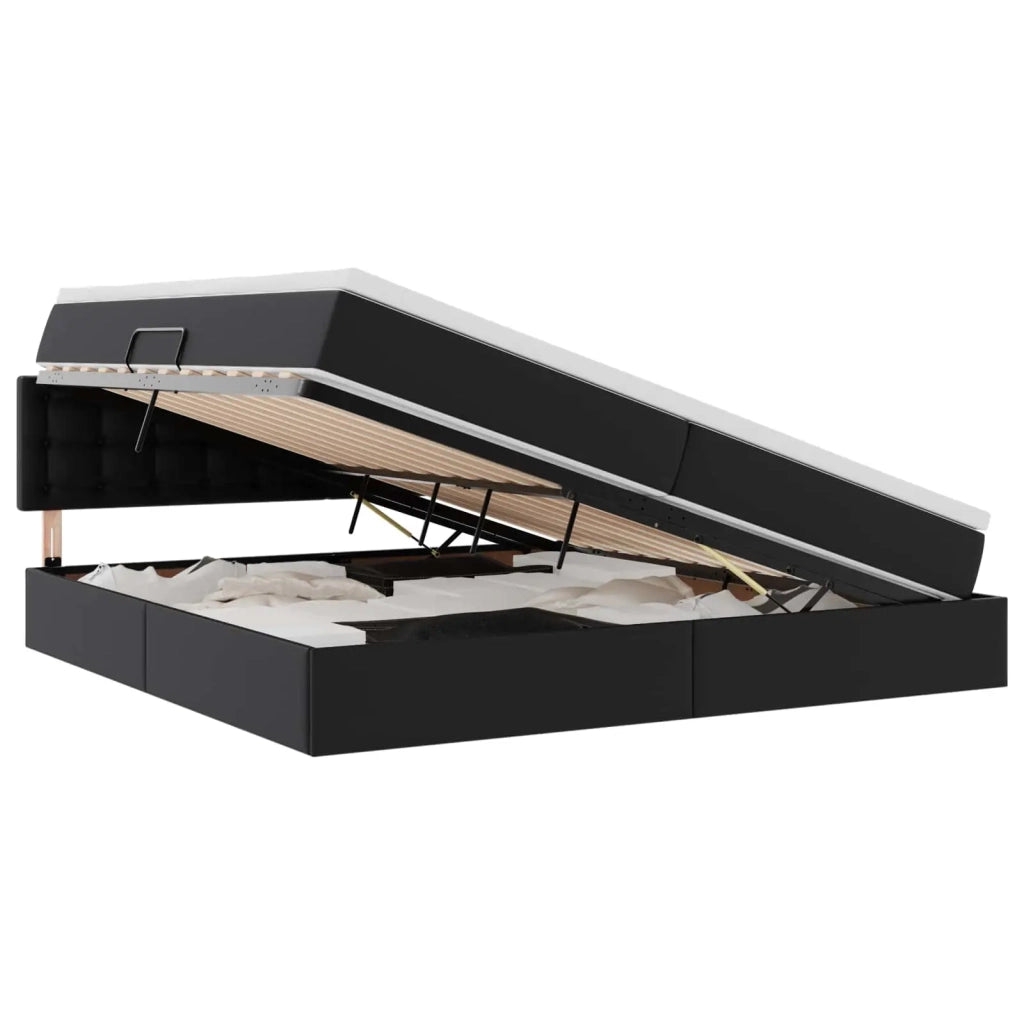Letto con contenitore e LED con led Grigio chiaro 200 x 200 cm