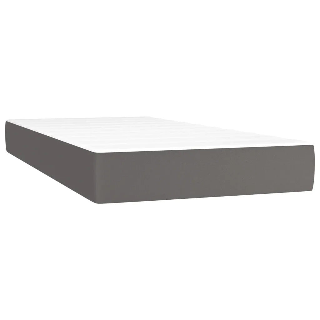 Giroletto Molle con Materasso e LED Grigio 200x200cm Similpelle 3135967