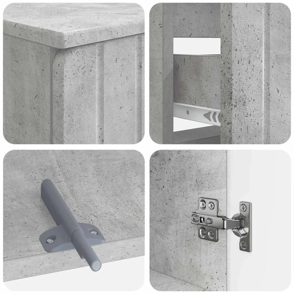 Set di Armadi da Bagno da 2 Pezzi ZWOLLE Grigio Cemento 3418002