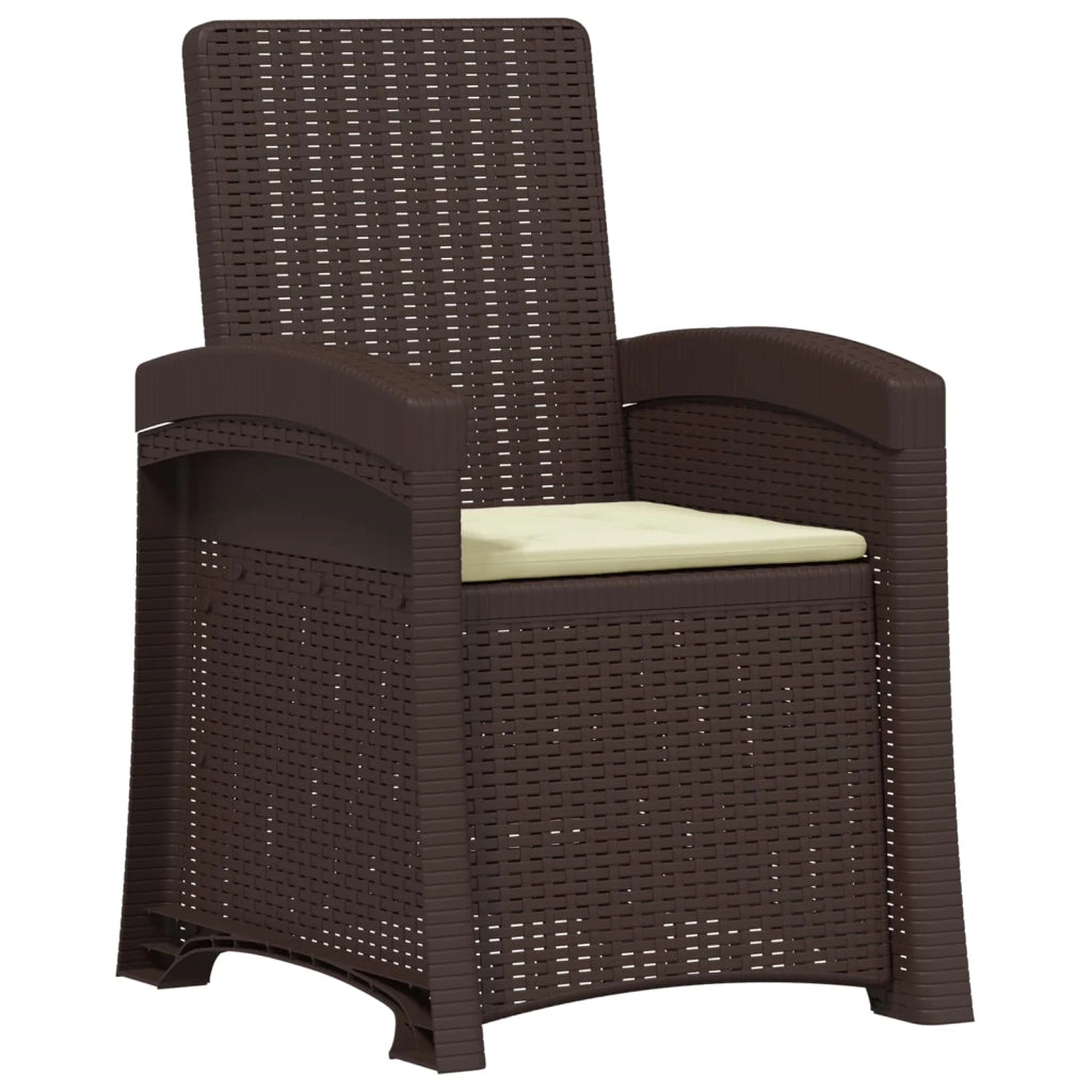 Set da Pranzo per Giardino 5 pz Marrone e Crema PP 3430123