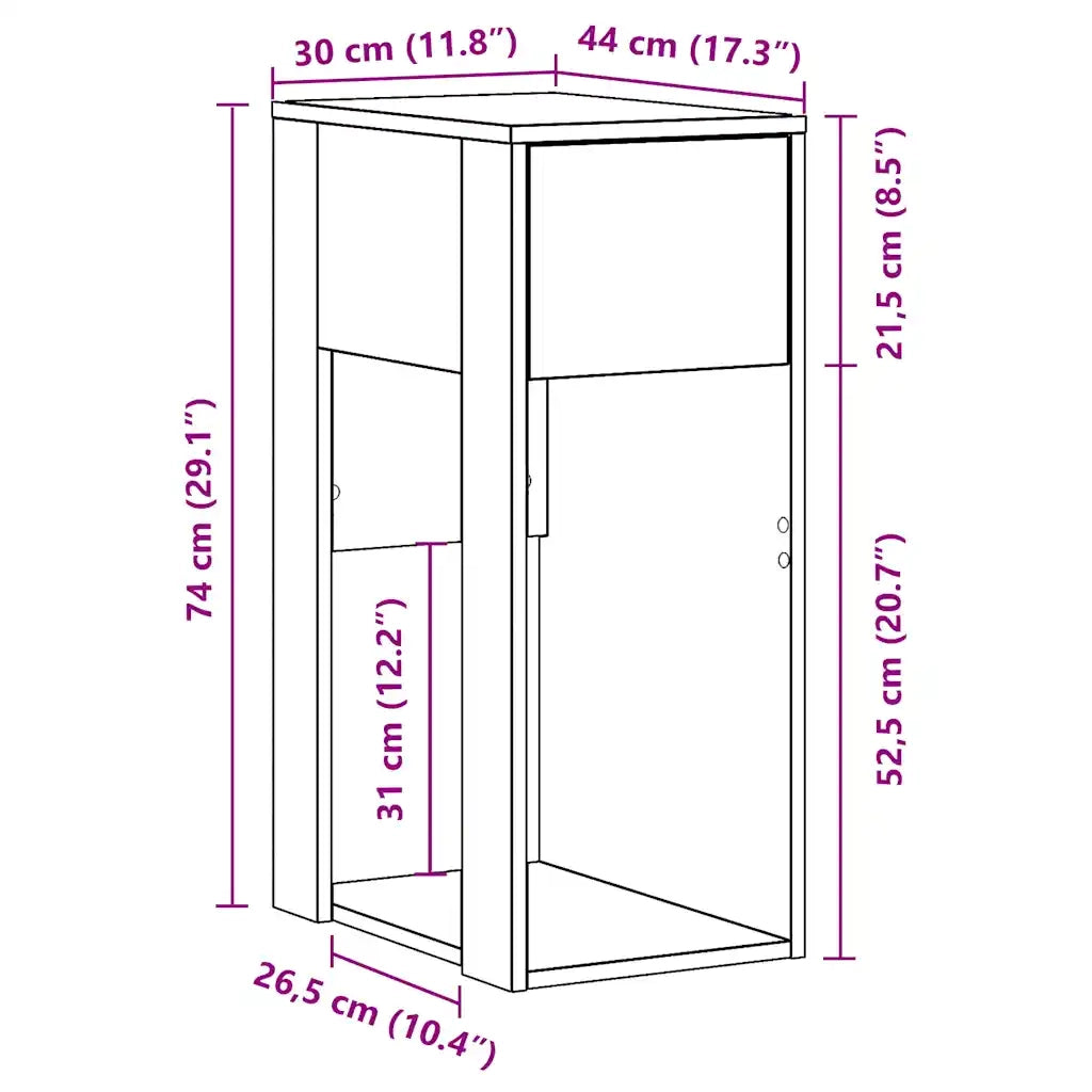 Supporto per Computer a Torre con Cassetto Grigio 30x44x74 cm 858734