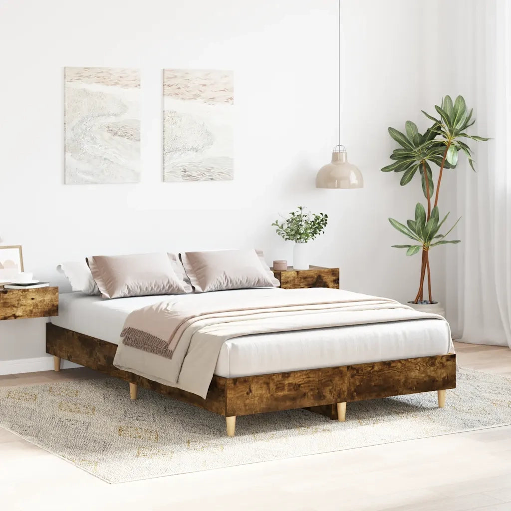 Giroletto senza Materasso-Struttura Letto Rovere Fumo 140x190 cm in Truciolato 923421