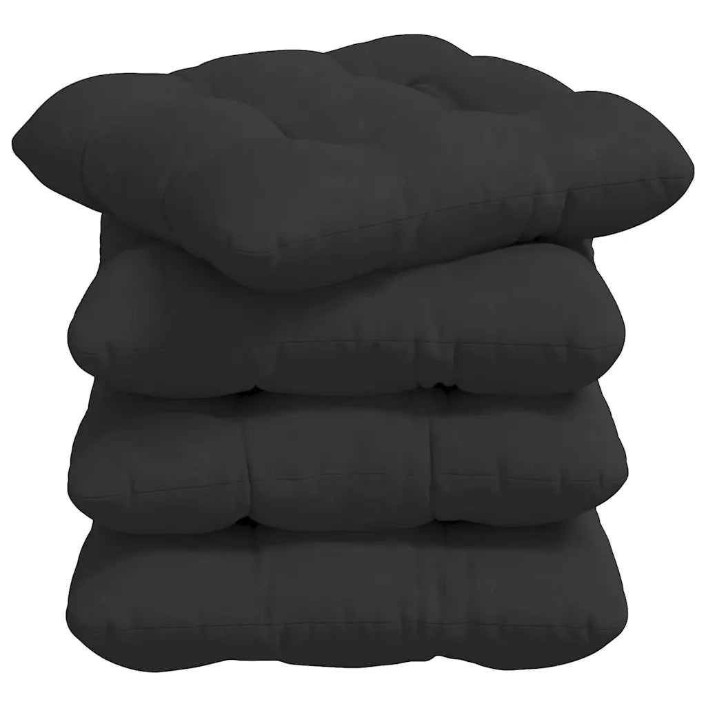 Cuscini per Seduta 4 pz | Cuscini per sedie Nero 40 x 40 cm Tessuto in Microfibra