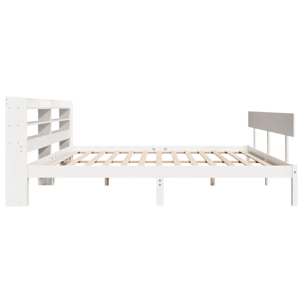 Letto senza Materasso-Struttura Letto Bianco 180x200 cm Legno Massello di Pino 863023