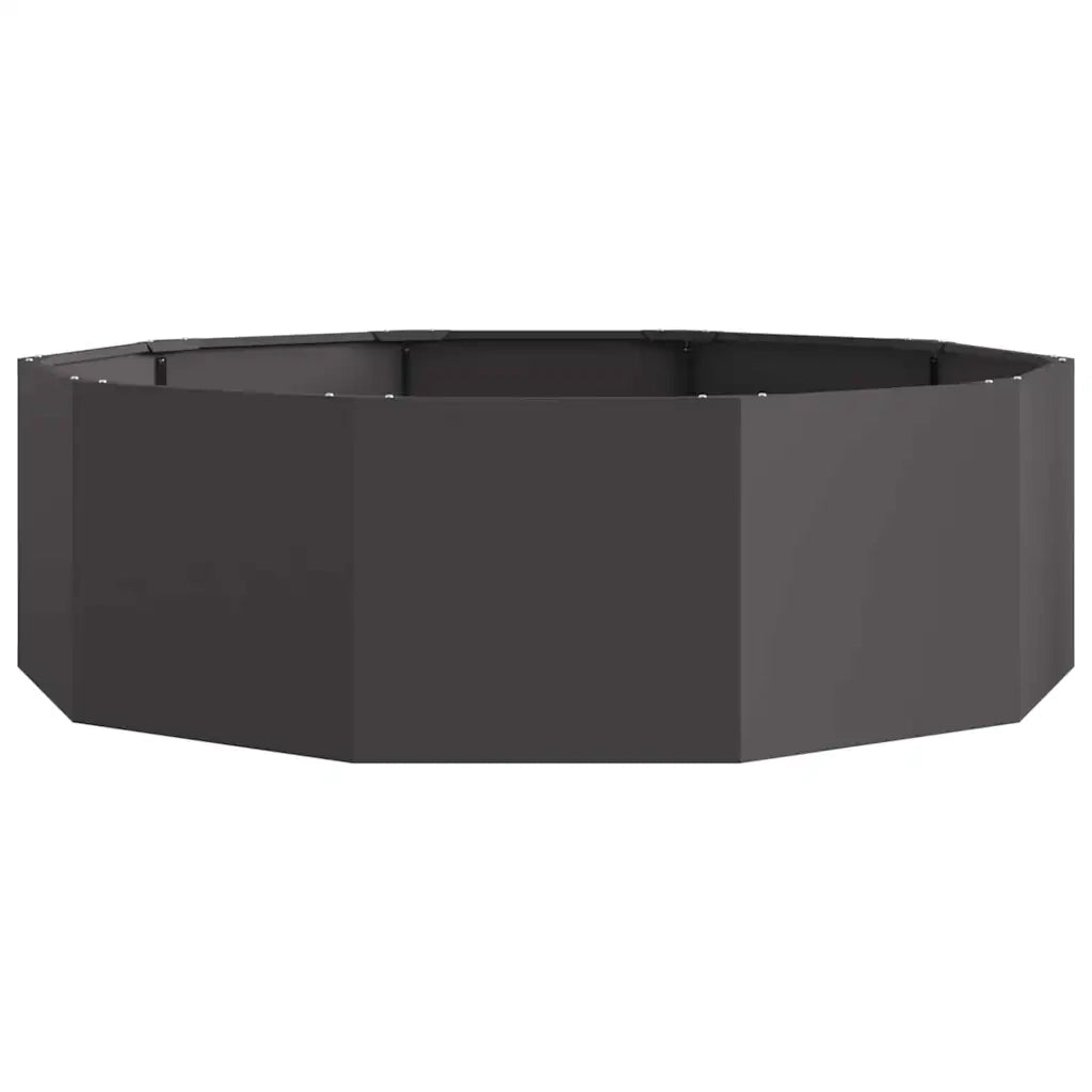 Fioriera rotonda moderna per esterni 120 x 120 x 35 cm facile da montare design elegante in acciaio nero 02_0052964