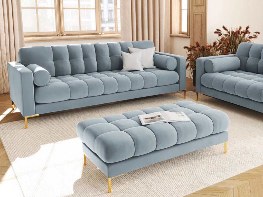 Cosmopolitan Design - Panca "Bali" 2 posti in velluto azzurro 