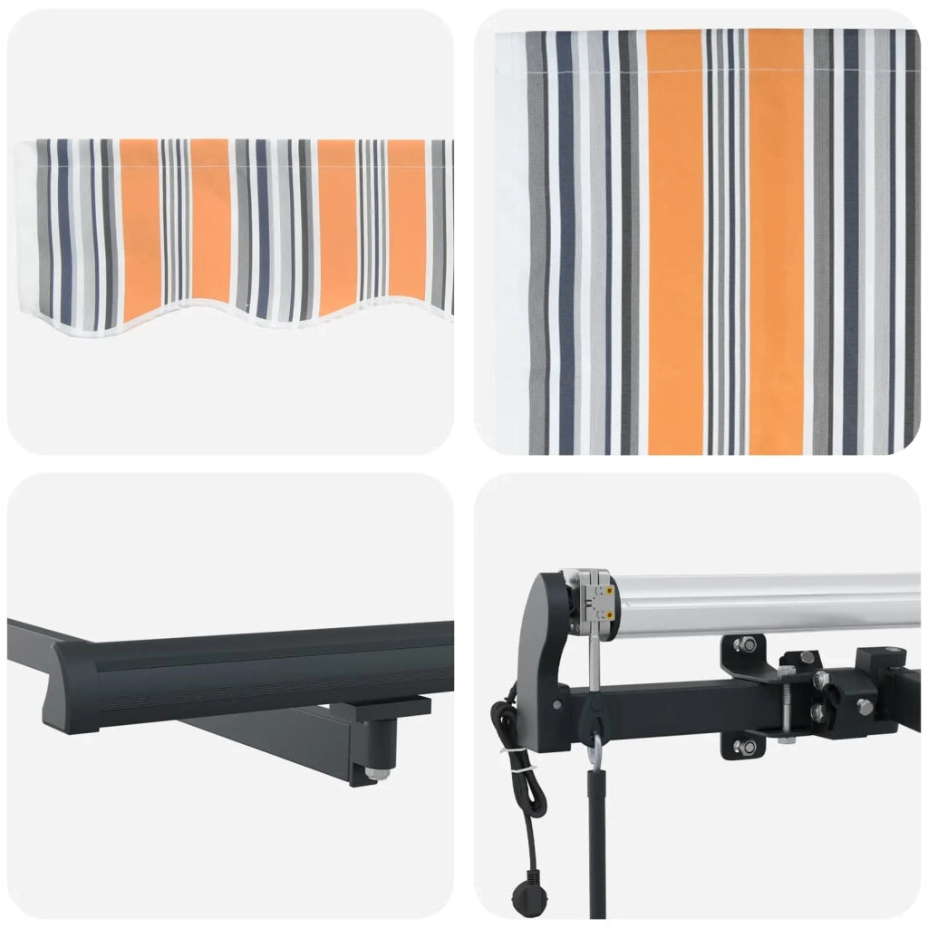 Tenda Retrattile Multicolore 450 × 350 cm Tessuto e Alluminio 3331111