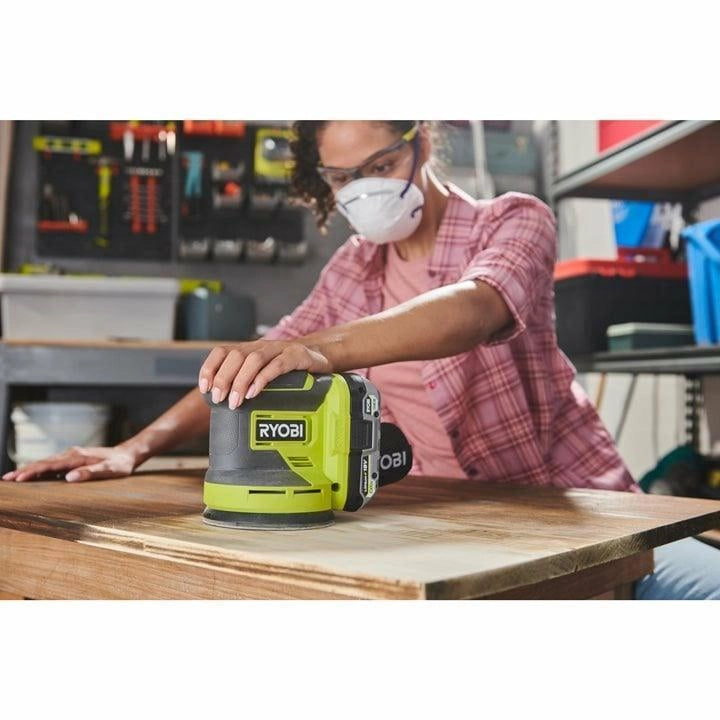 RYOBI RROS18-0 Levigatrice Rotorbitale a Batteria 18V ONE+ Diametro Disco 125 mm Velocita' 20000 oscillazioni-min Senza Batteria e Caricatore colore Nero