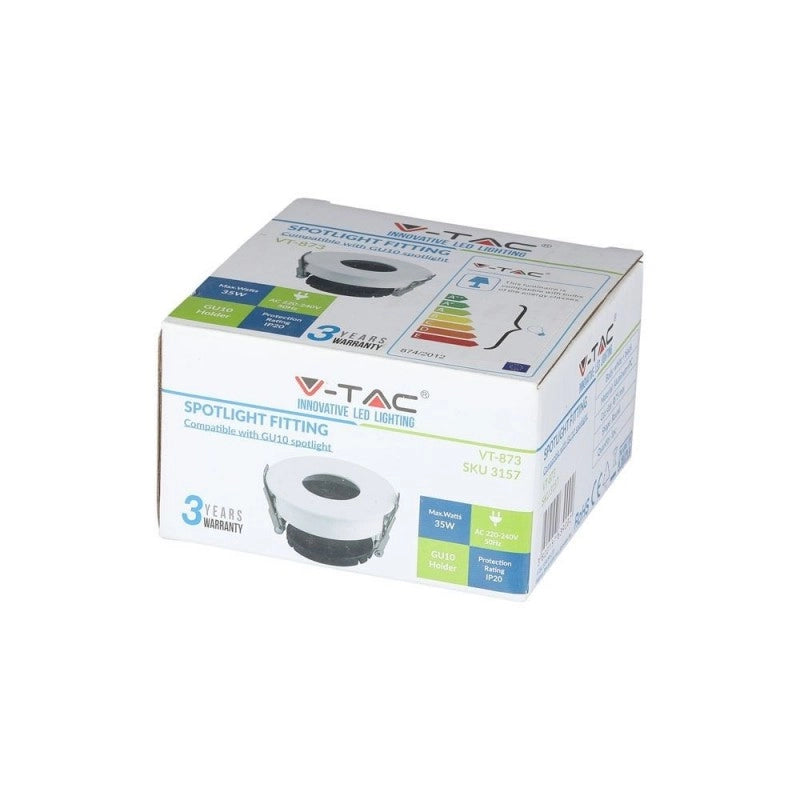 GU10 adatto bianco+round nero vt-873