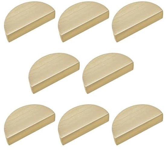 Decorative Handles for Furniture - 8 Pieces - Half Moon Style - Cast Aluminum - Golden Knobs