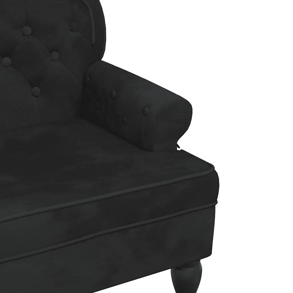 Panca con schienale nera 119,5x64,5x75 cm in velluto CFW8311113
