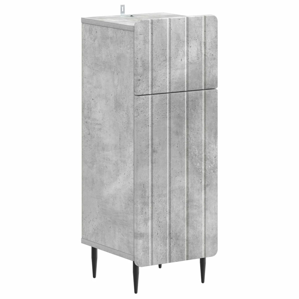 Set di Armadi da Bagno da 2 Pezzi ZWOLLE Grigio Cemento 3418002