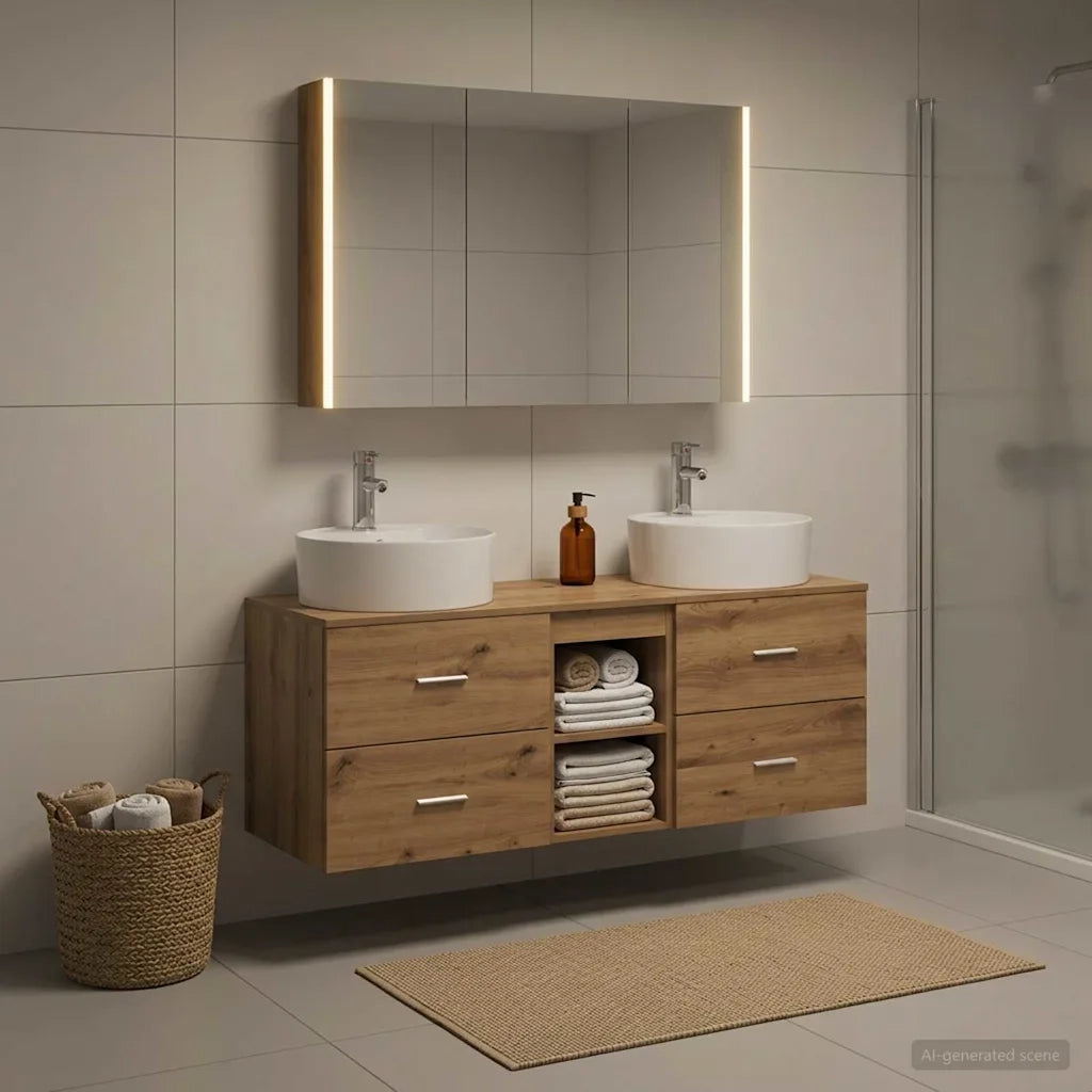 Set di mobili per il bagno 4 pcs Rovere Artigianale 3406910