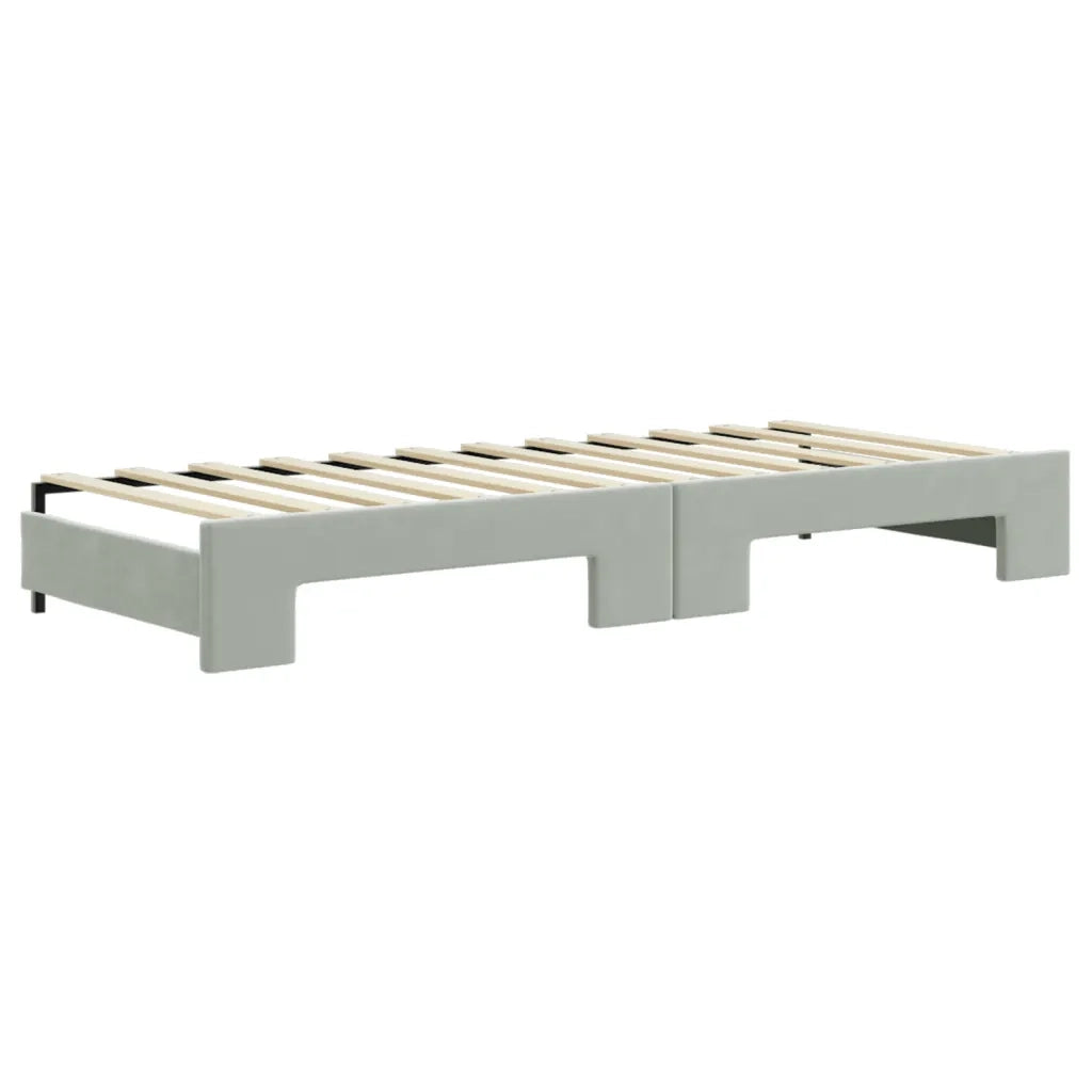 Divano Letto Estraibile Materassi Grigio Chiaro 80x200 Velluto 3196708